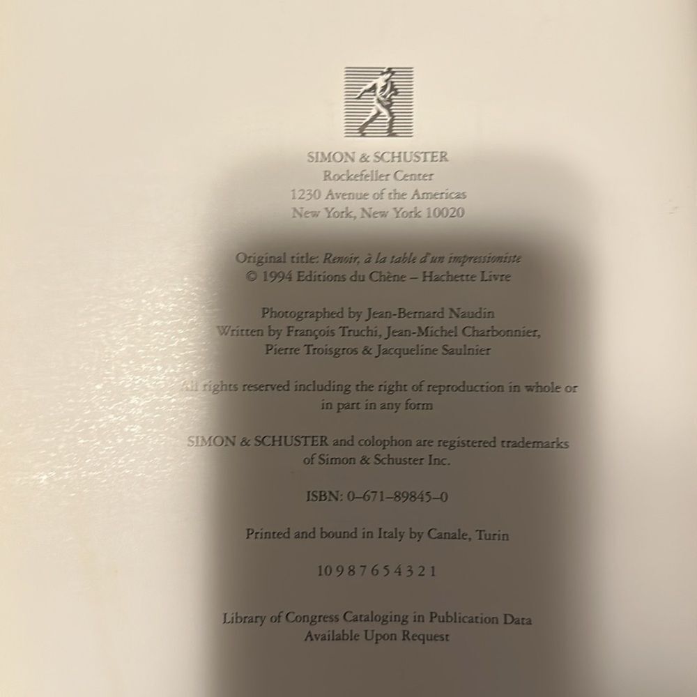 Book Renoir’s Table The Art of Living & Dining w Impressionist artist - Picture 4 of 6